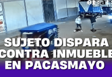 Sujeto es captado disparando contra inmueble en Pacasmayo
